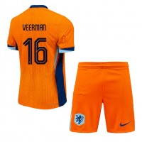 Camisa de Futebol Holanda Joey Veerman #16 Equipamento Principal Infantil Europeu 2024 Manga Curta (+ Calças curtas)